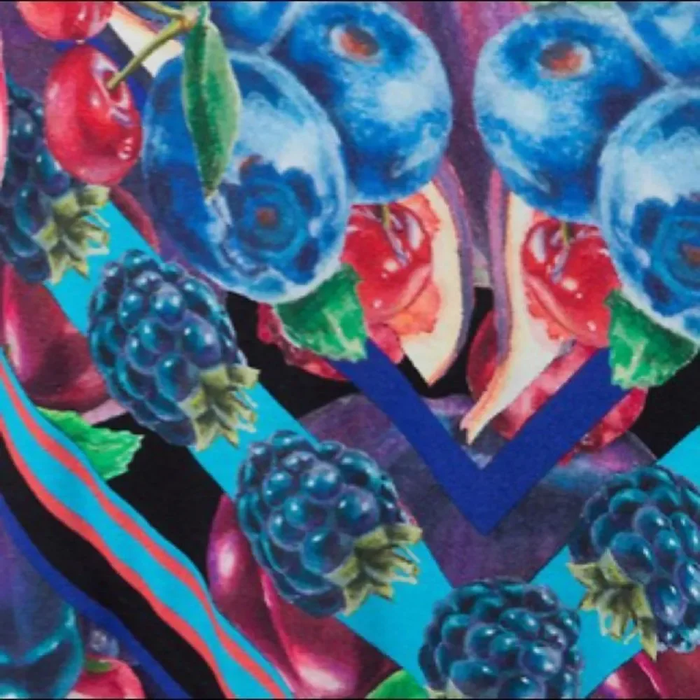 Blue Dress with Fruit Print Nika Size M - Picture 14 of 15